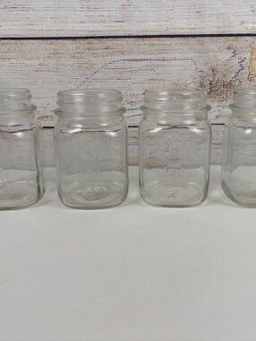 VTG Hazel Atlas Square Shoulder Pint Jars Set of 4